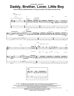 page one of Daddy, Brother, Lover, Little Boy (Bass Guitar Tab)