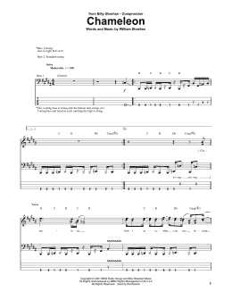 page one of Chameleon (Bass Guitar Tab)
