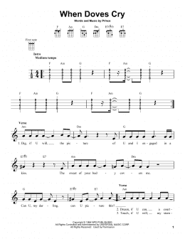 page one of When Doves Cry (Ukulele)