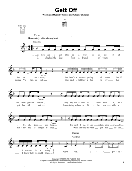 page one of Gett Off (Ukulele)