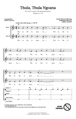 page one of Thula Thula Ngoana (2-Part Choir)