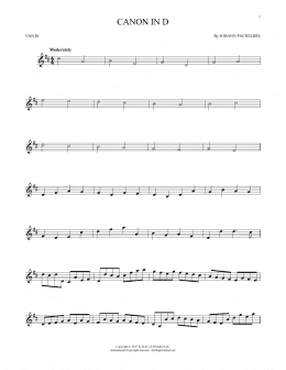 page one of Canon In D (Violin Solo)
