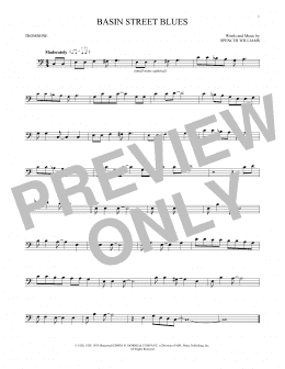 page one of Basin Street Blues (Trombone Solo)