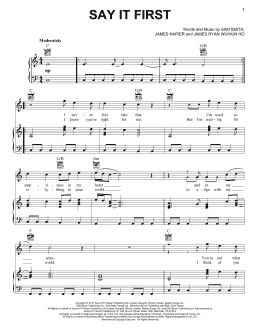 page one of Say It First (Piano, Vocal & Guitar Chords (Right-Hand Melody))
