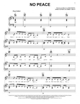 page one of No Peace (feat. YEBBA) (Piano, Vocal & Guitar Chords (Right-Hand Melody))
