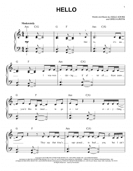 page one of Hello (Very Easy Piano)