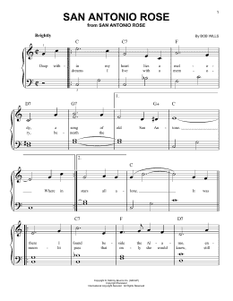 page one of San Antonio Rose (Very Easy Piano)