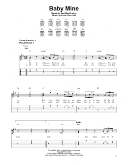 page one of Baby Mine (from Dumbo) (Easy Guitar Tab)