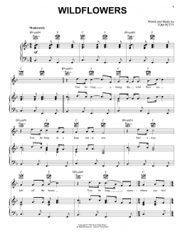 page one of Wildflowers (Piano, Vocal & Guitar Chords (Right-Hand Melody))