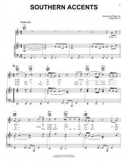 page one of Southern Accents (Piano, Vocal & Guitar Chords (Right-Hand Melody))