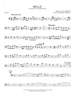 page one of Belle (from Beauty And The Beast) (Cello Solo)
