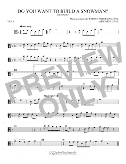 page one of Do You Want To Build A Snowman? (from Frozen) (Viola Solo)