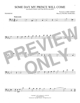 page one of Some Day My Prince Will Come (from Snow White And The Seven Dwarfs) (Trombone Solo)