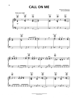 page one of Call On Me (Piano, Vocal & Guitar Chords (Right-Hand Melody))