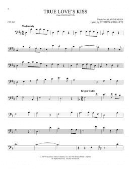 page one of True Love's Kiss (from Enchanted) (Cello Solo)