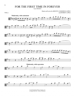 page one of For The First Time In Forever (from Frozen) (Viola Solo)