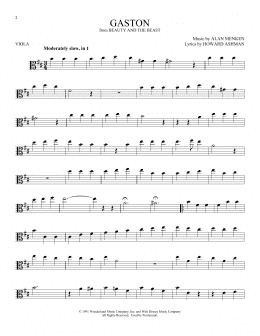 page one of Gaston (from Beauty And The Beast) (Viola Solo)