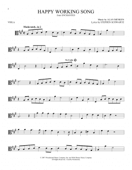 page one of Happy Working Song (from Enchanted) (Viola Solo)