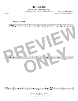 page one of Heigh-Ho (from Snow White And The Seven Dwarfs) (Cello Solo)