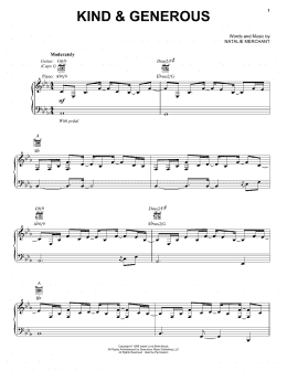 page one of Kind & Generous (Piano, Vocal & Guitar Chords (Right-Hand Melody))