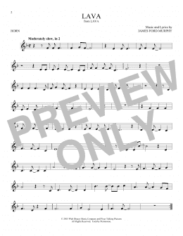 page one of Lava (from Lava) (French Horn Solo)