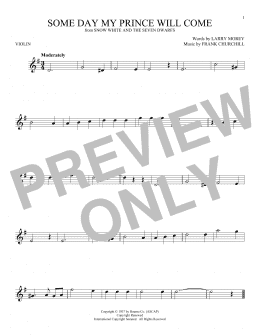 page one of Some Day My Prince Will Come (from Snow White And The Seven Dwarfs) (Violin Solo)