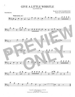 page one of Give A Little Whistle (from Pinocchio) (Trombone Solo)