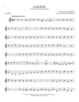 page one of Gaston (from Beauty And The Beast) (Trumpet Solo)