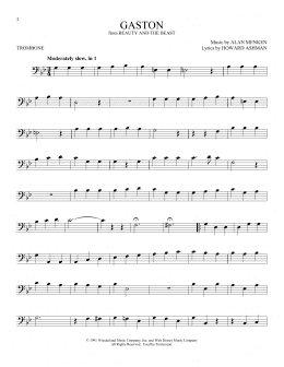 page one of Gaston (from Beauty And The Beast) (Trombone Solo)
