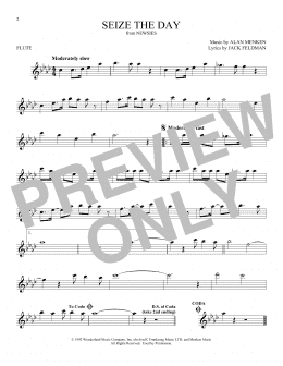 page one of Seize The Day (from Newsies) (Flute Solo)