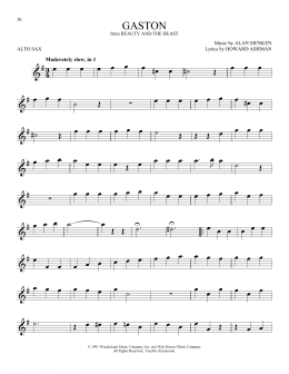 page one of Gaston (from Beauty And The Beast) (Alto Sax Solo)