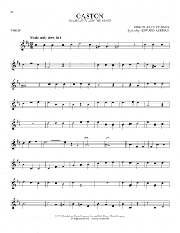 page one of Gaston (from Beauty And The Beast) (Violin Solo)