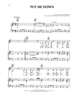 page one of Put Me Down (Piano, Vocal & Guitar Chords (Right-Hand Melody))