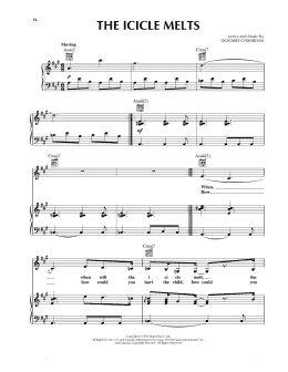 page one of The Icicle Melts (Piano, Vocal & Guitar Chords (Right-Hand Melody))
