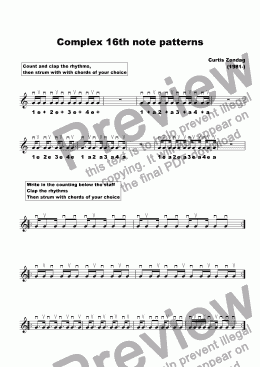 page one of Complex 16th-note patterns