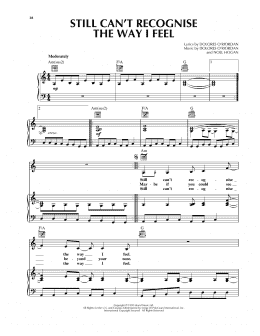page one of Still Can't Recognise The Way I Feel (Piano, Vocal & Guitar Chords (Right-Hand Melody))