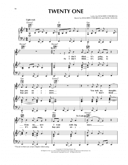 page one of Twenty One (Piano, Vocal & Guitar Chords (Right-Hand Melody))