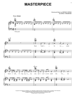 page one of Masterpiece (Piano, Vocal & Guitar Chords (Right-Hand Melody))