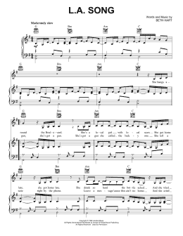 page one of L.A. Song (Piano, Vocal & Guitar Chords (Right-Hand Melody))