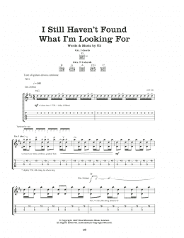 page one of I Still Haven't Found What I'm Looking For (Guitar Tab)