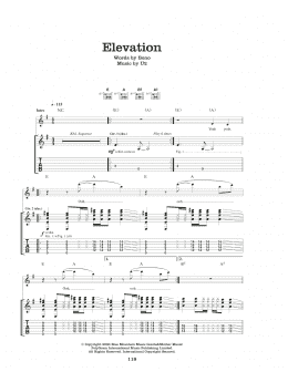 page one of Elevation (Guitar Tab)