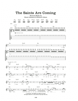 page one of The Saints Are Coming (Guitar Tab)