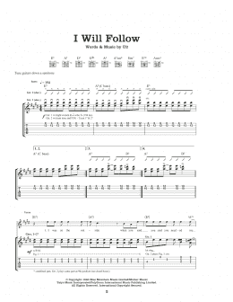 page one of I Will Follow (Guitar Tab)