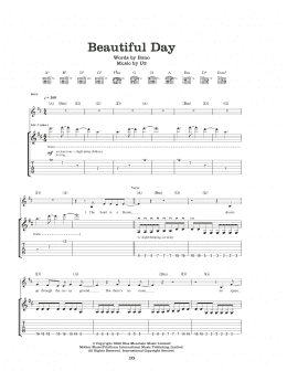 page one of Beautiful Day (Guitar Tab)