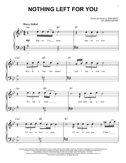 page one of Nothing Left For You (Easy Piano)