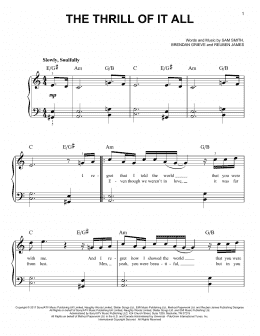 page one of The Thrill Of It All (Easy Piano)