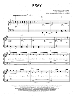 page one of Pray (Easy Piano)