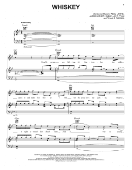 page one of Whiskey (Piano, Vocal & Guitar Chords (Right-Hand Melody))