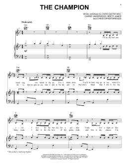 page one of The Champion (Piano, Vocal & Guitar Chords (Right-Hand Melody))