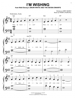 page one of I'm Wishing (from Snow White And The Seven Dwarfs) (Big Note Piano)